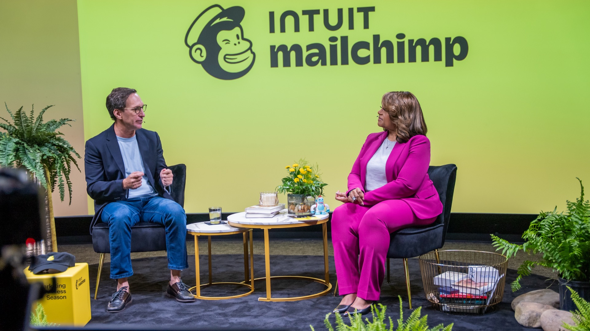 Daniel Caplin and Sharon Harris discussing customer retention at Intuit Mailchimp Marketing Success Season 2026.